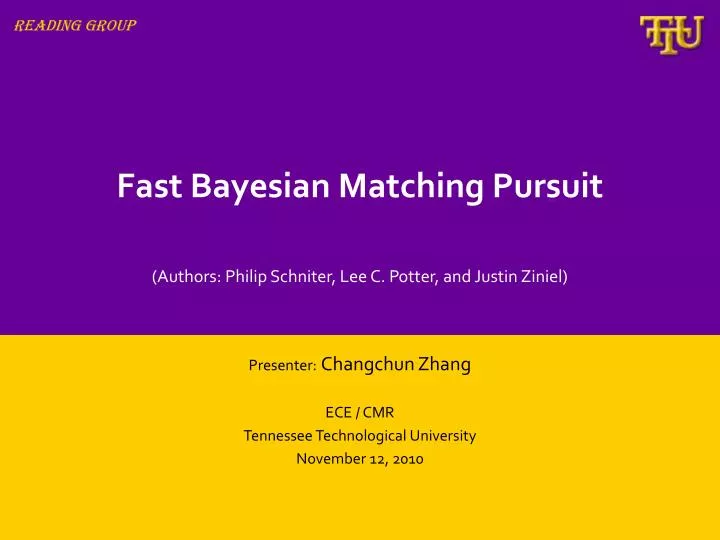 fast bayesian matching pursuit