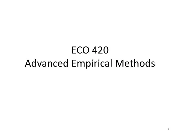 eco 420 advanced empirical methods