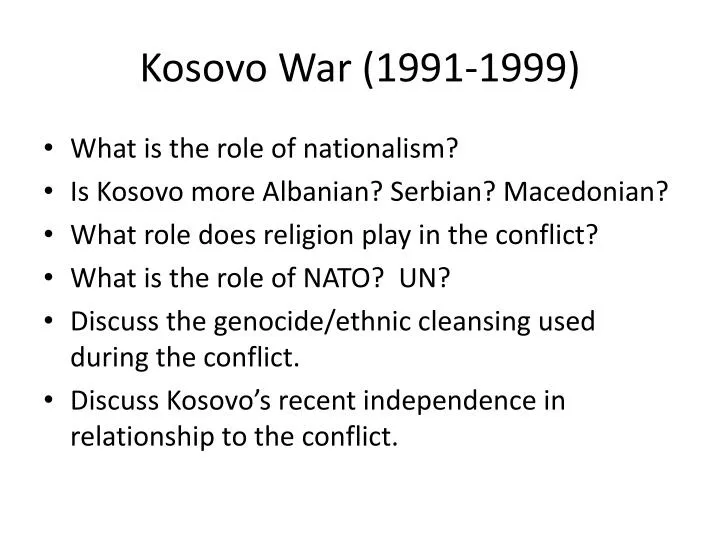 kosovo war 1991 1999
