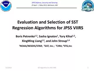 Evaluation and Selection of SST Regression Algorithms for JPSS VIIRS