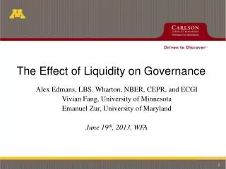 The Effect of Liquidity on Governance