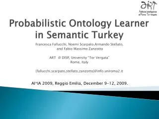 Probabilistic Ontology Learner in Semantic Turkey