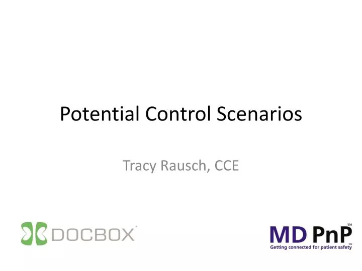 potential control scenarios