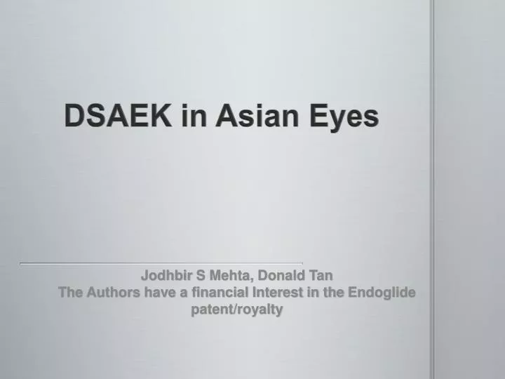 dsaek in asian eyes