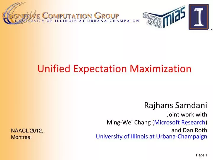 unified expectation maximization