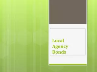 Local Agency Bonds