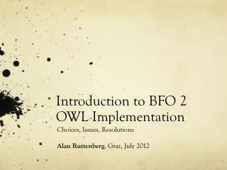 Introduction to BFO 2 OWL Implementation