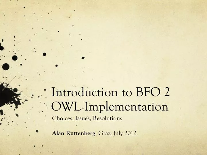 introduction to bfo 2 owl implementation