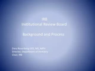 IRB Institutional Review Board