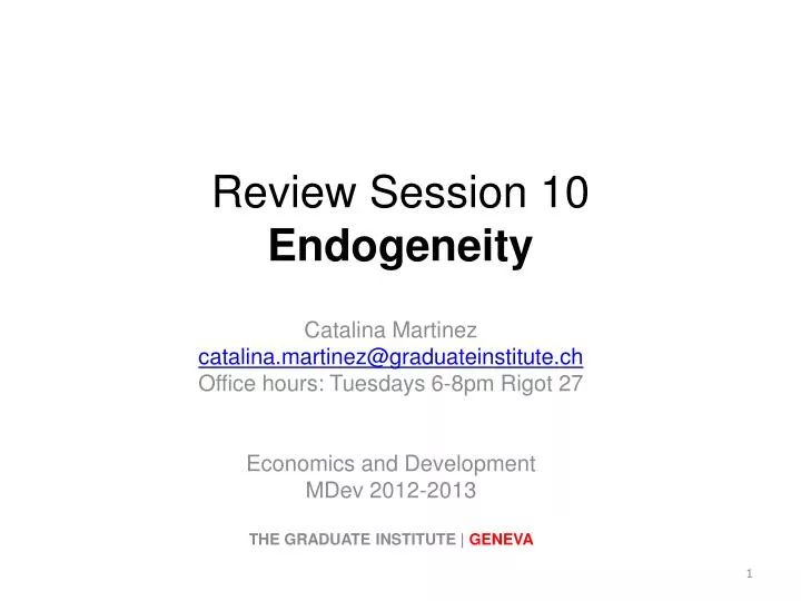 review session 10 endogeneity