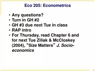 Eco 205: Econometrics