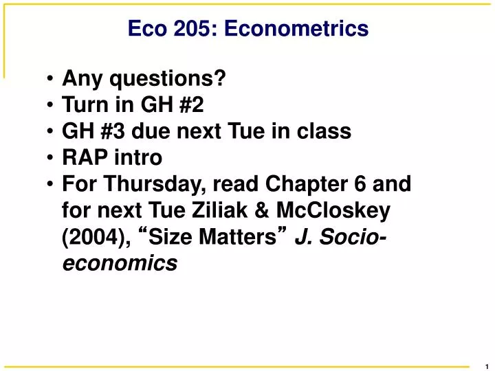 eco 205 econometrics