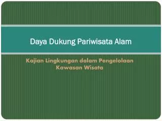 daya dukung pariwisata alam