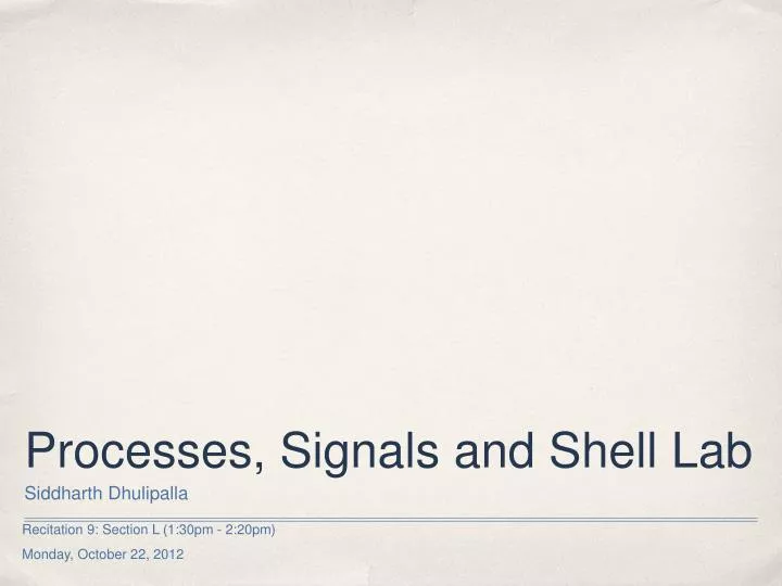 processes signals and shell lab
