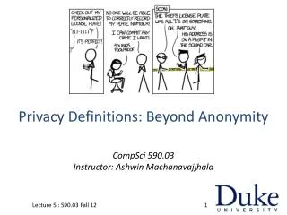 Privacy Definitions: Beyond Anonymity