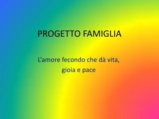 progetto famiglia