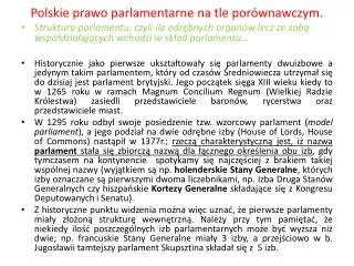 Polskie prawo parlamentarne na tle porównawczym.
