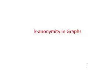 k-anonymity in Graphs
