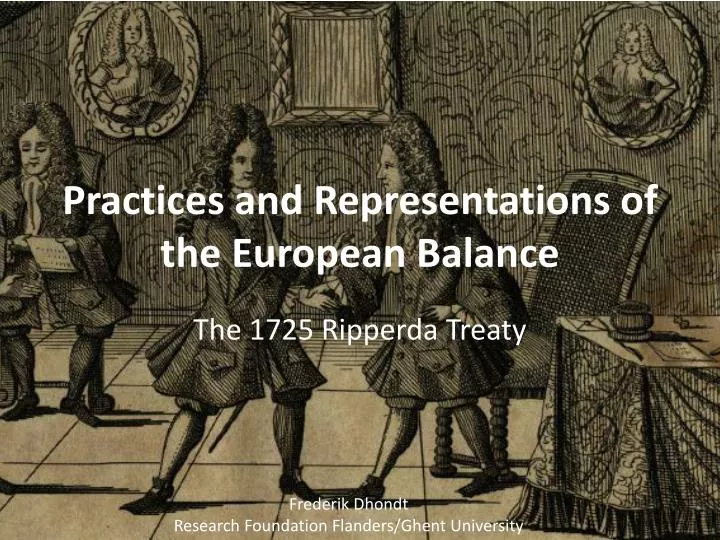 practices and representations of the european balance