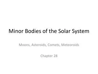 Minor Bodies of the Solar System