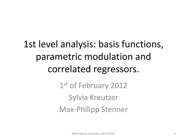 1st level analysis basis functions parametric modulation and correlated regressors