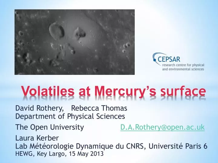 volatiles at mercury s surface