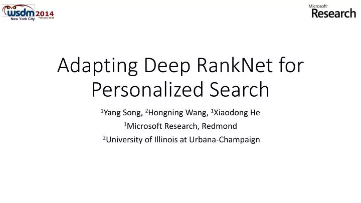 adapting deep ranknet for personalized search