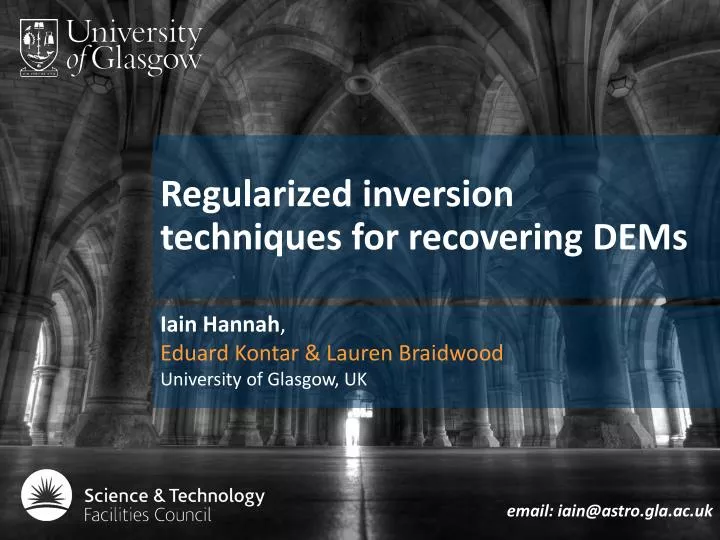 regularized inversion techniques for recovering dems