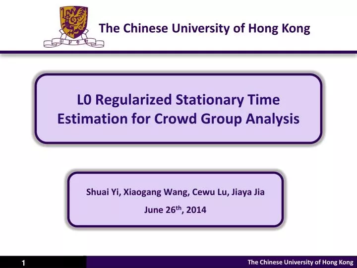 l0 regularized stationary time estimation for crowd group analysis