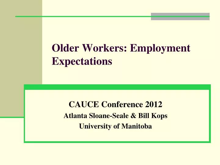 older workers employment expectations