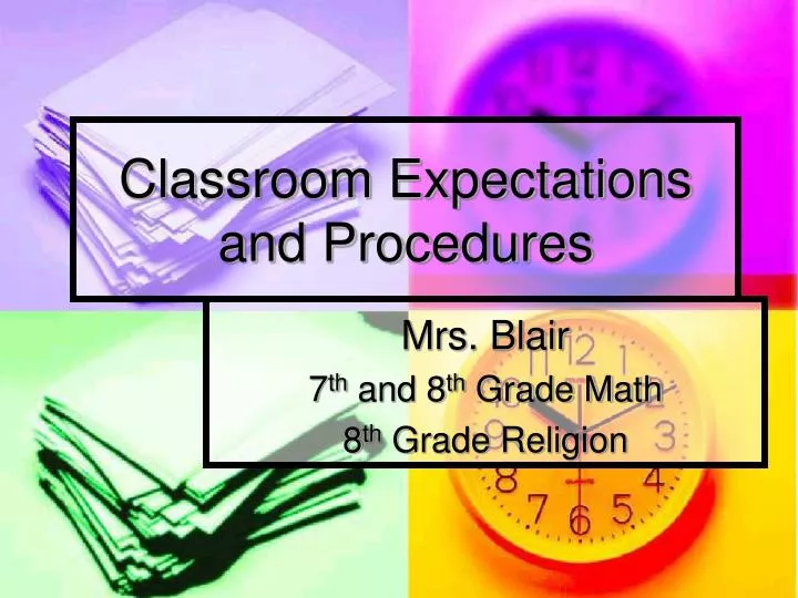 classroom expectations and procedures