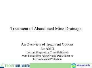Treatment of Abandoned Mine Drainage