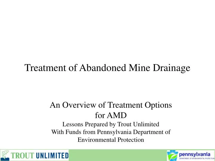 treatment of abandoned mine drainage