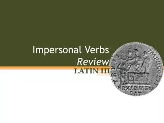 Impersonal Verbs Review