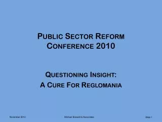 Public Sector Reform Conference 2010