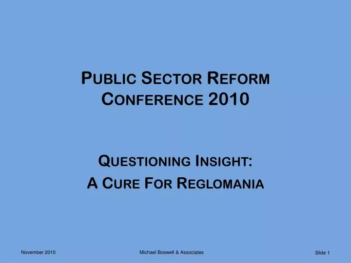 public sector reform conference 2010