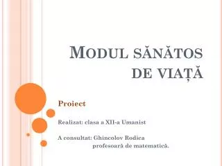 modul s n tos de via