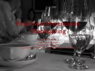 Final Event Presentation Thanksgiving