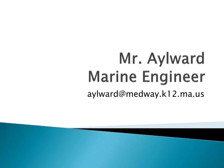 mr aylward marine engineer