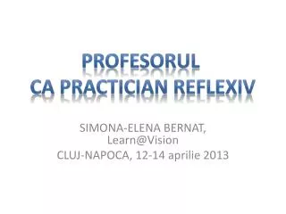 SIMONA-ELENA BERNAT, Learn @Vision CLUJ-NAPOCA, 12-14 aprilie 2013