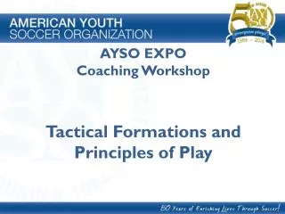 AYSO EXPO Coaching Workshop Tactical Formations and Principles of Play