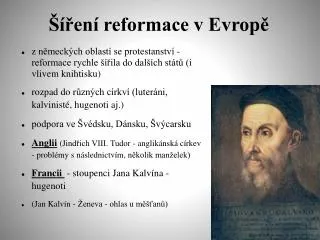 Ší ření reformace v Evropě