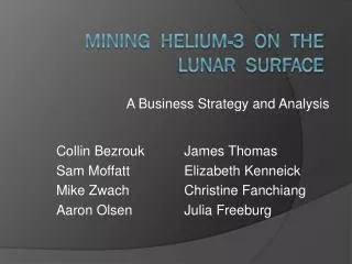 Mining Helium-3 on the Lunar surface
