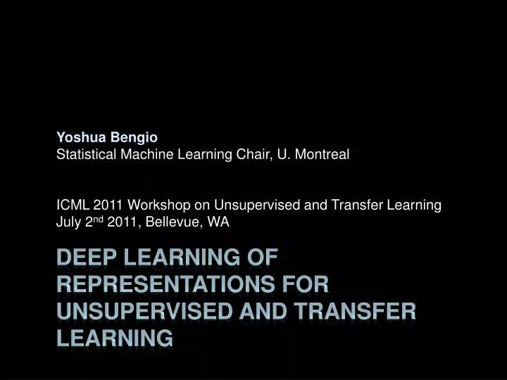 deep learning of representations for unsupervised and transfer learning