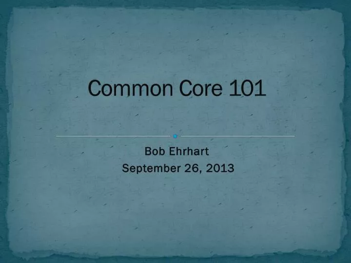 common core 101