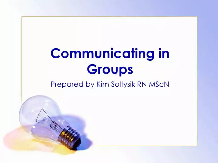 communicating in groups