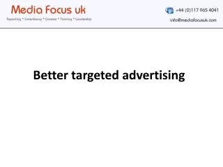 Better targeted advertising