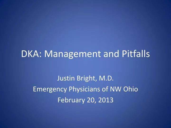 dka management and pitfalls