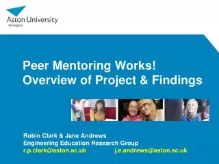 Peer Mentoring Works! Overview of Project &amp; Findings