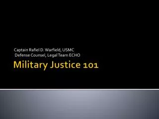 Military Justice 101